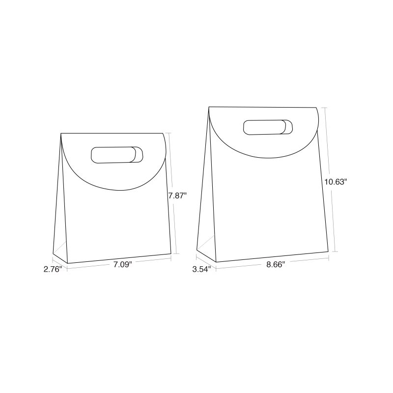 Custom Fold-Over Flap Paper Gift Bags
